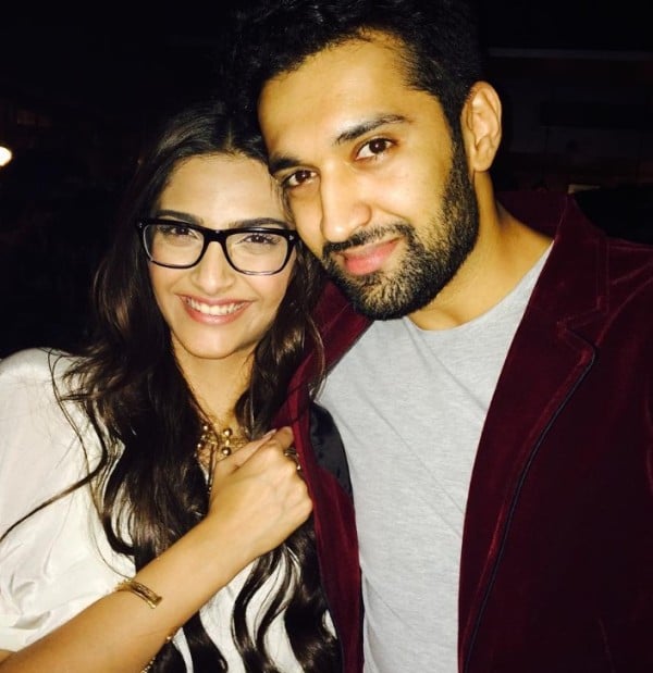 Arjun Aneja with Sonam Kapoor (left) during the shoot of his debut film, Neerja