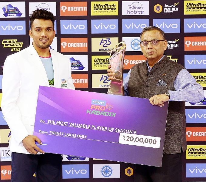 Arjun Deshwal as the most valuable player of PKL season 9
