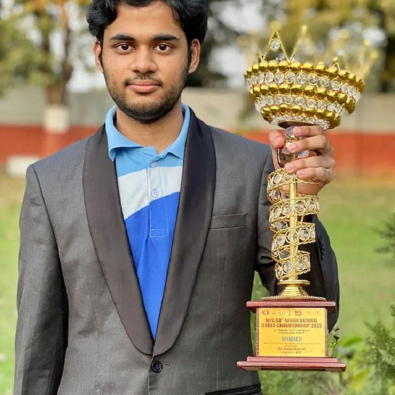 Arjun Erigaisi after winning MPL National Championship 2022