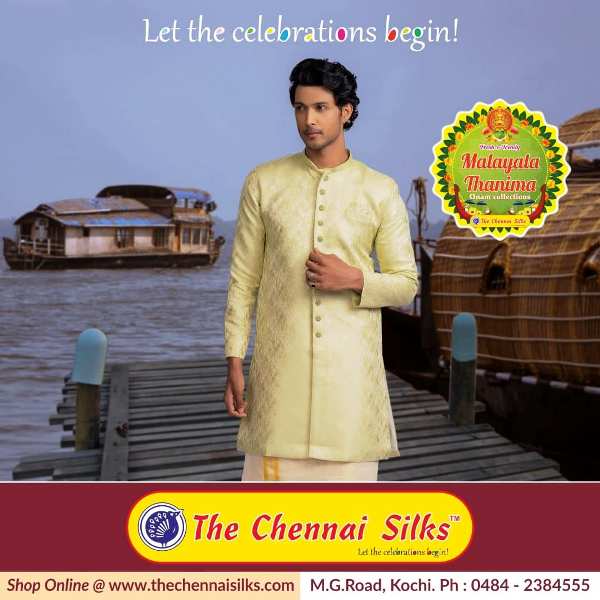 Arjun Syam Gopan in an print advertisement The Chennai Silks