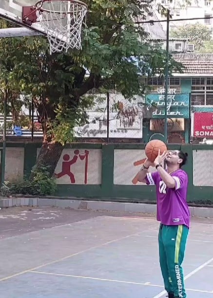 Aroush Datta while playing basketball