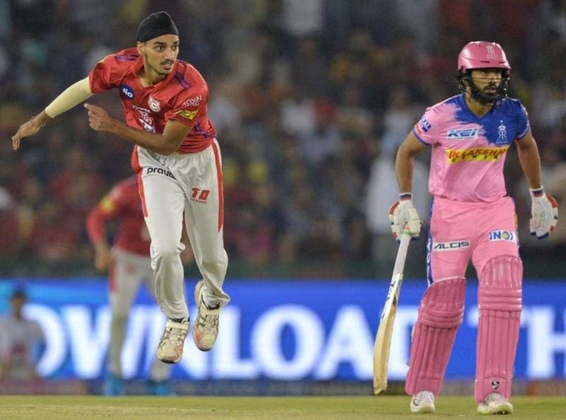 Arshdeep Singh bowling in his IPL debut match