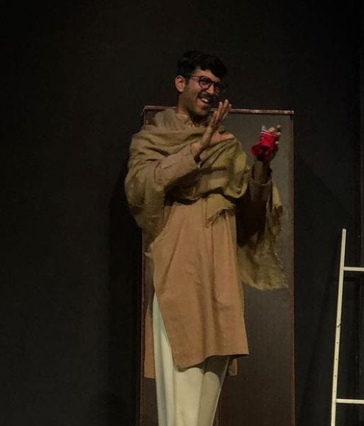 Arslan Khan doing a theatre play