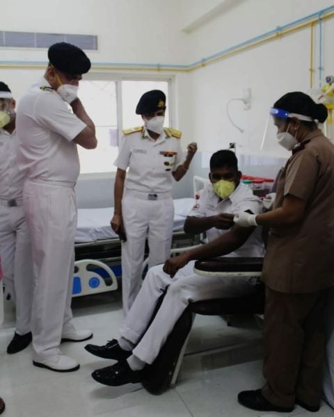 Arti overseeing the COVID-19 work in a Naval Hospital