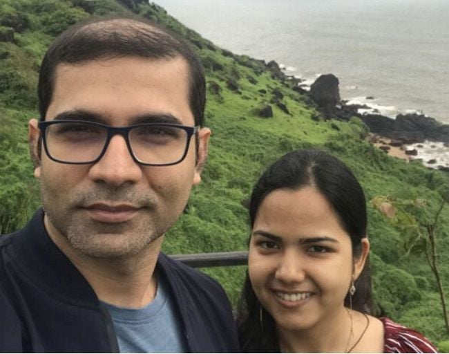 Arunabh Kumar with his fiancée Shruti