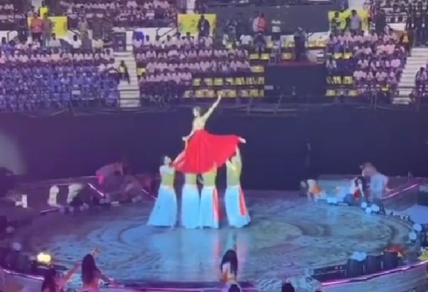 Arundhati Garnaik while performing at the Khelo India University Games held in Cuttack