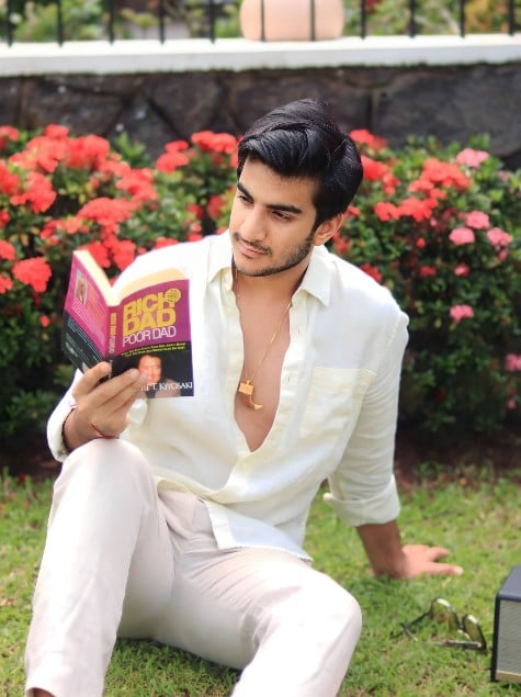 Aryan Kathuria while reading a book