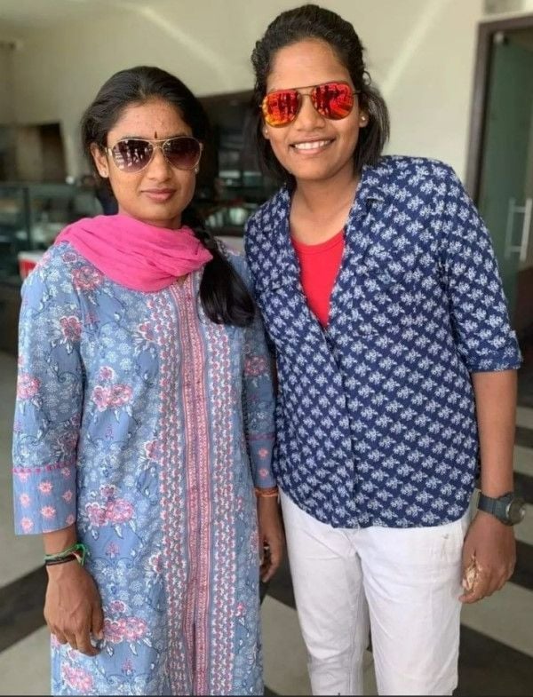 Asha Shobana with Mithali Raj