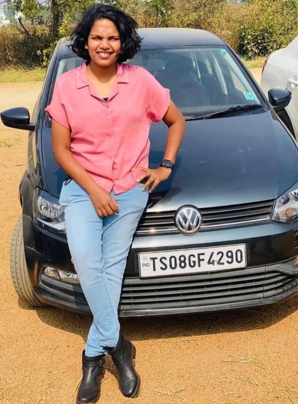 Asha Shobana with her car