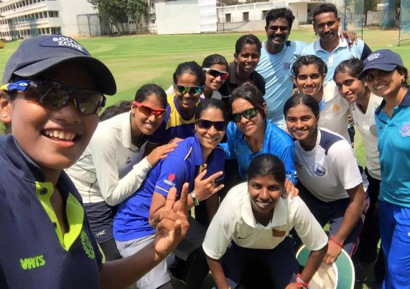 Asha Shobana with the South Zone team