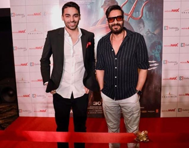 Ashish Kataria with Ajay Devgn at an inaugural function of MovieMax