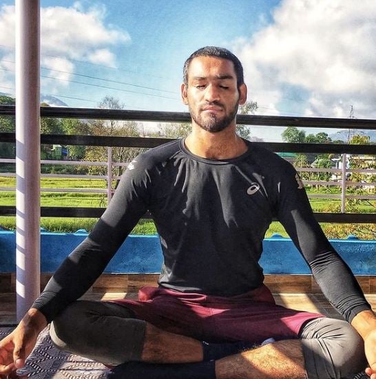 Ashish Kumar doing meditation