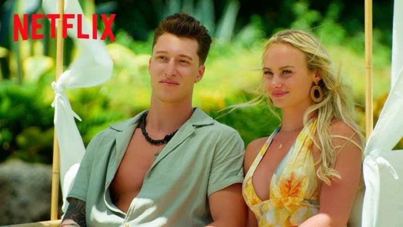 Ashley Moore and Grant Larsen in a still from the reality show 