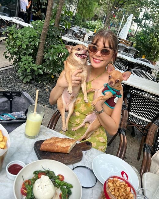 Ashley Ortega with her dogs