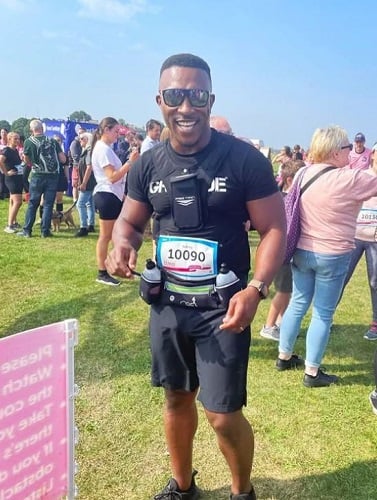 Ashley Walters in a marathon race
