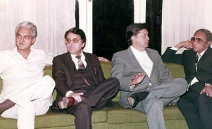Ashok Kumar with son Arup Gangoly, son-in-law Hameed Jaffrey and son-in-law Deven Verma