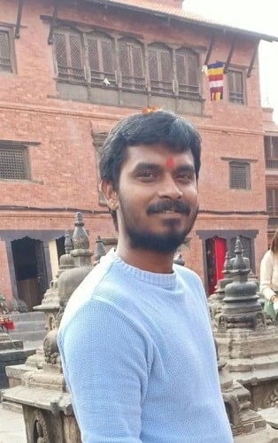 Ashok Pathak in a temple