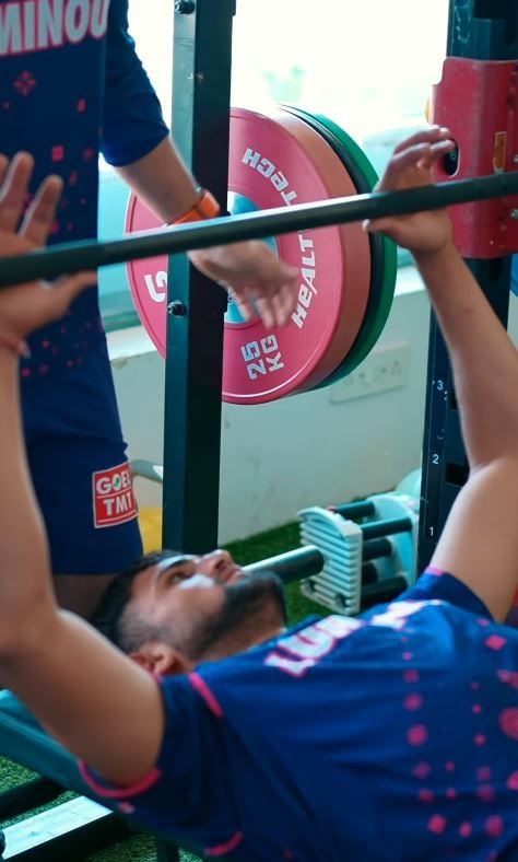 Ashok Sharma during his workout session