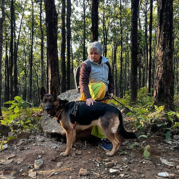 Ashu Jain with her pet, Bicky