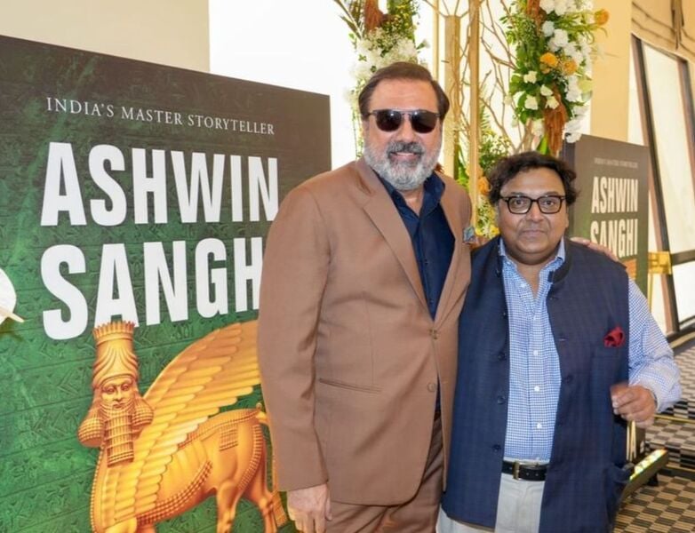 Ashwin Sanghi (right) with Indian actor Boman Irani at the launch of his book titled 