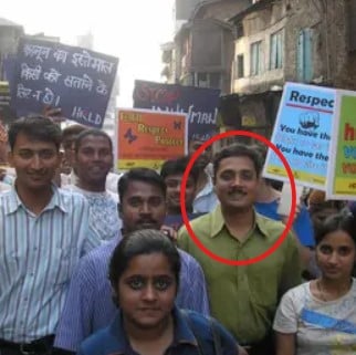 Asim Sarode during a protest walk with some law students