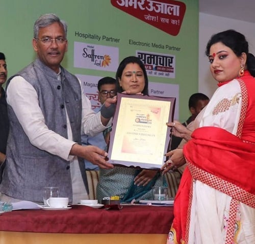 Astro Trishla Chaturvedi being felicitated at an event