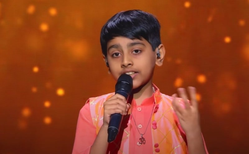 Atharva Bakshi in a still from Swarna Swar Bharat (2022)