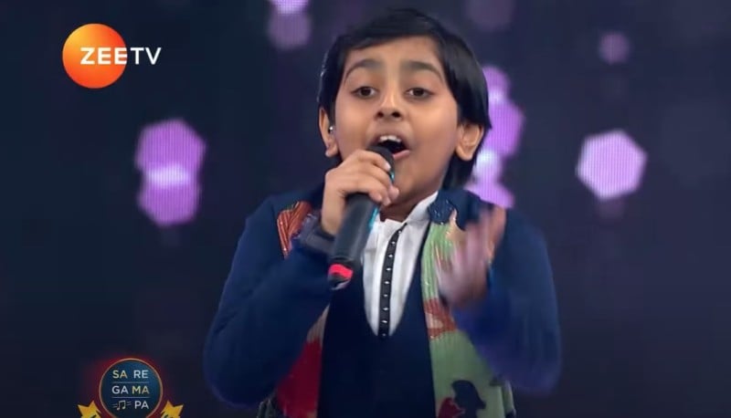 Atharva Bakshi in a still from season 9 of the singing reality show Sa Re Ga Ma Pa L