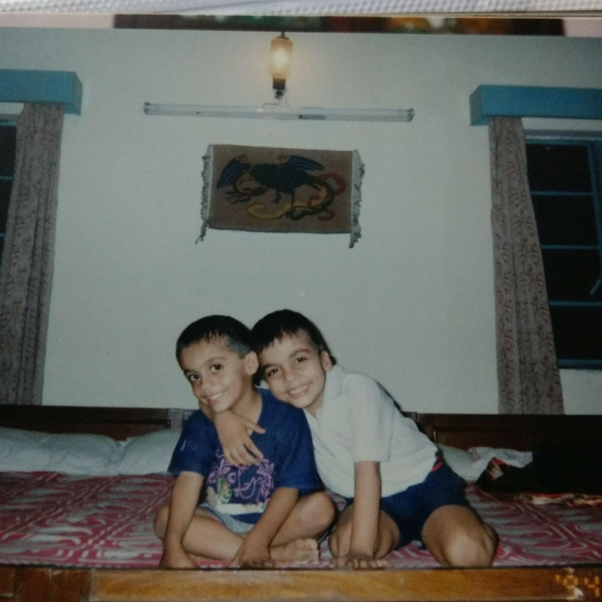 Atish Mathur in childhood with his brother