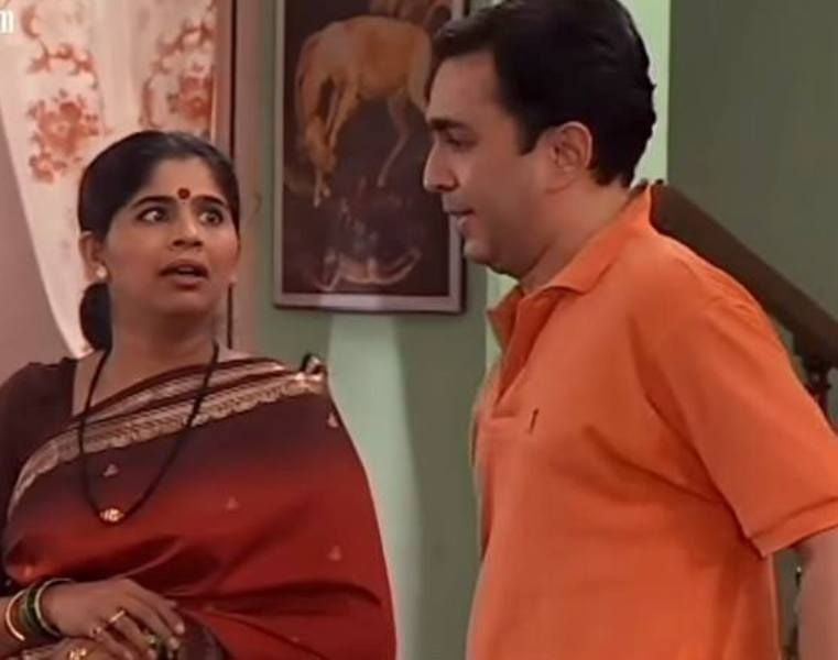 Atisha Naik in a still from the Marathi theatrical production Sorry Wrong Number