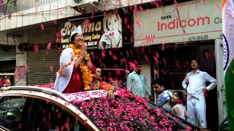 Atishi Marlena In Her First Rally As Lok Sabha Candidate