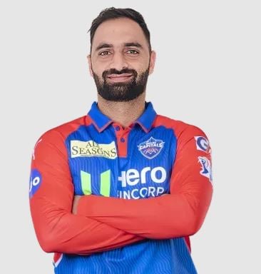 Auqib Nabi Dar in Delhi Capitals (DC) jersey