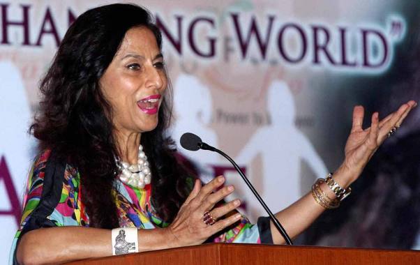 Shobhaa De addresses during an interactive session in Kolkata