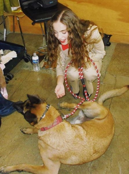 Autumn Best with her pet dog