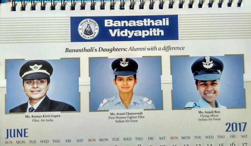 Avani Chaturvedi as an alumni of Banasthali University