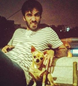 Avinash Tiwary with his pet dog