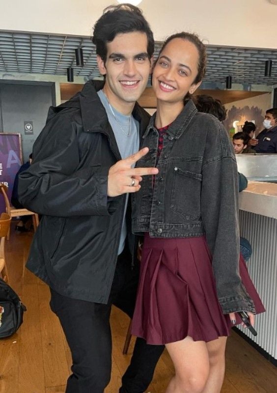 Aviral Gupta (left) with Anjali Sivaraman during the shoot of the Netflix web series Class