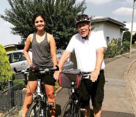 Ayesha Kapur with her grandfather in Germany
