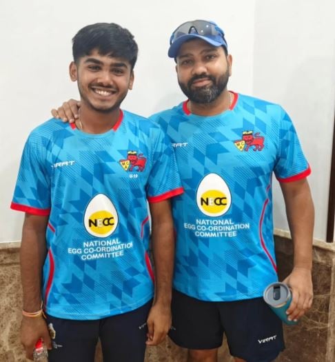 Ayush Mhatre with Rohit Sharma