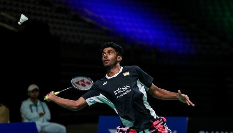 Ayush Shetty at the 2025 US open (Super 300) finals