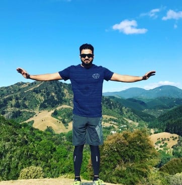 Azhar Ali posing during a trip