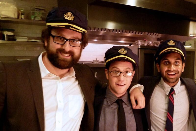 Aziz Ansari (extreme right) with other members of The Food Club