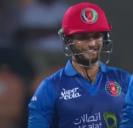 Azmatullah Omarzai after hitting a century during his first ODI in 2021