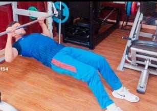 Azmatullah Omarzai while working out at a gym