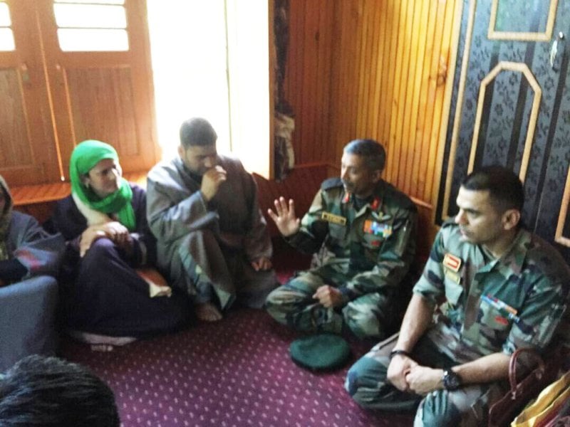 BS Raju with the family of Lt Umar Fayaz