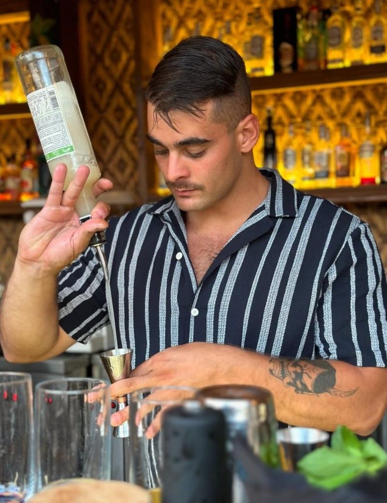 Babis Karatzas, while working at a bar