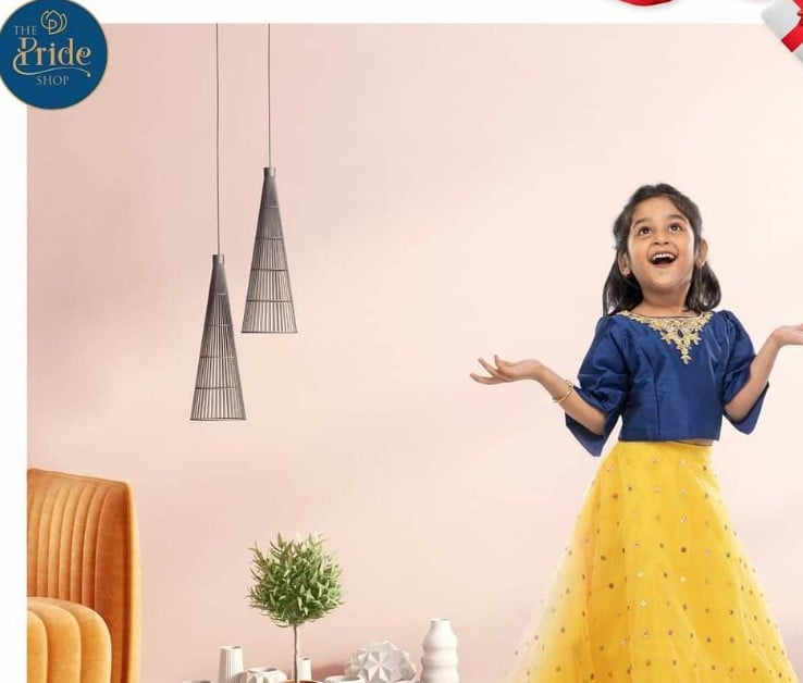 Baby Aazhiya in the advertisement for The Pride Shop