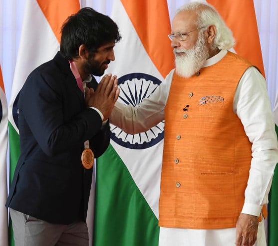 Bajrang Punia meeting Narendra Modi