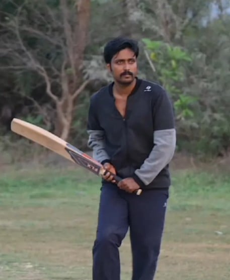 Bandi Saroj Kumar while playing cricket