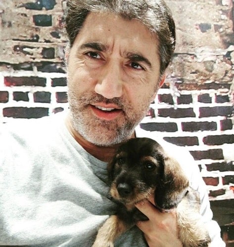 Bashar Rahal with his pet dog